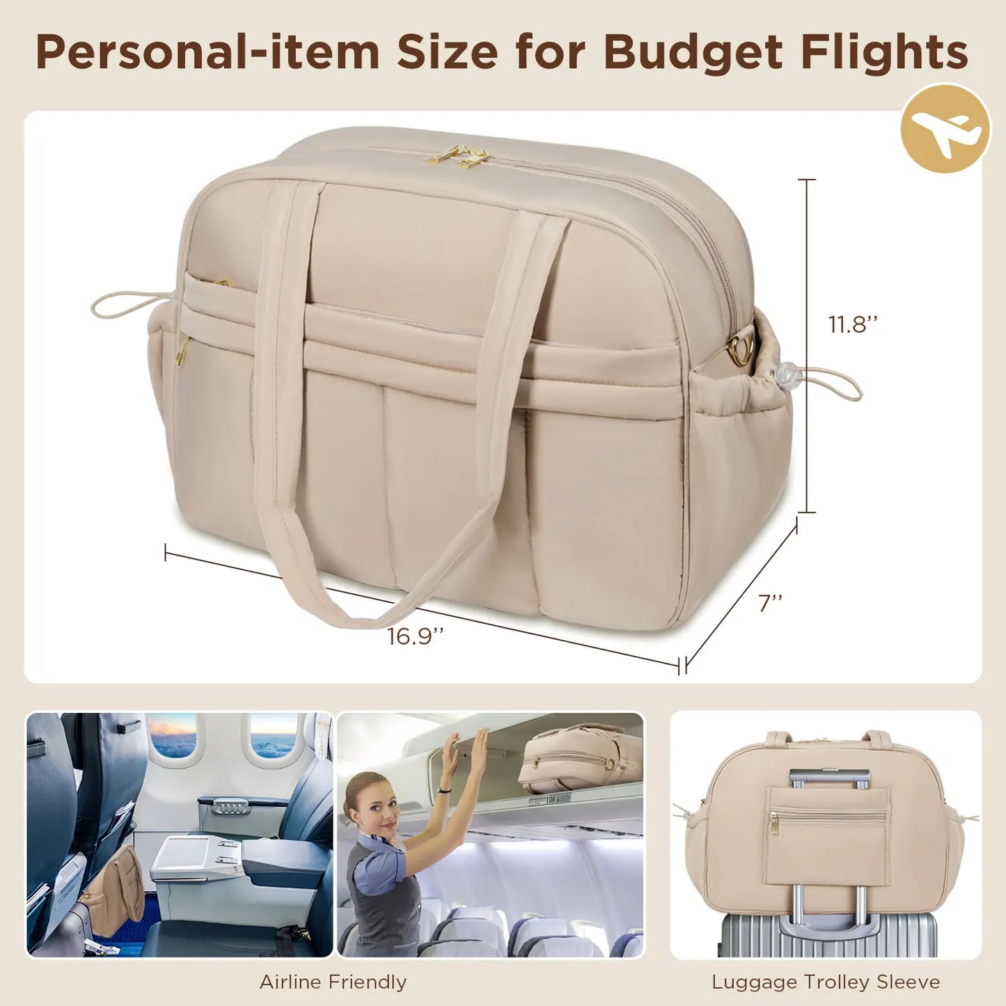 CN Guangdong Quilted Weekender Carry On Duffle Bag Lite