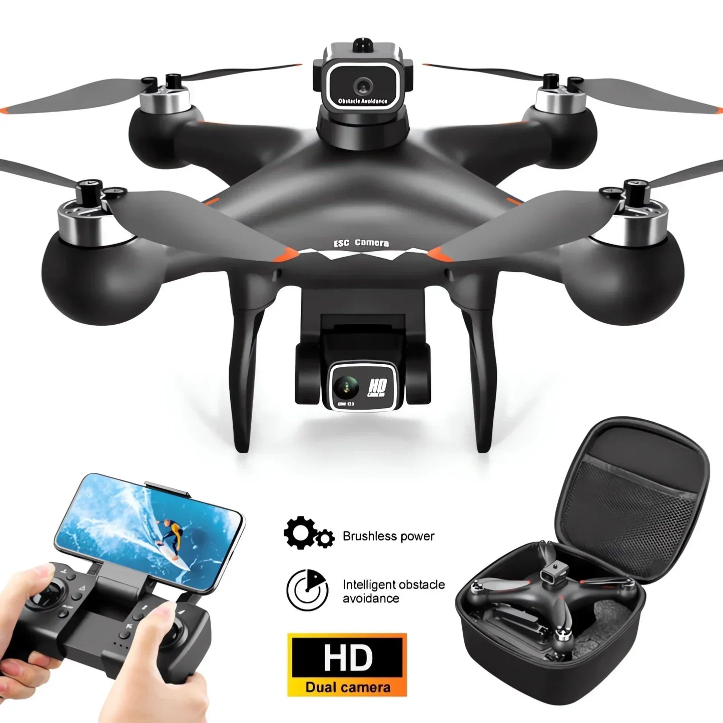QJ S116 MAX Drone Pro With 3 Batteries 8K Dual Camera