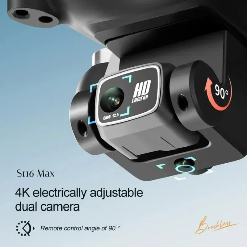 QJ S116 MAX Drone Pro With 3 Batteries 8K Dual Camera