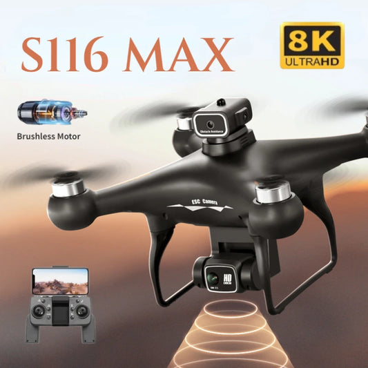 QJ S116 MAX Drone Pro With 3 Batteries 8K Dual Camera