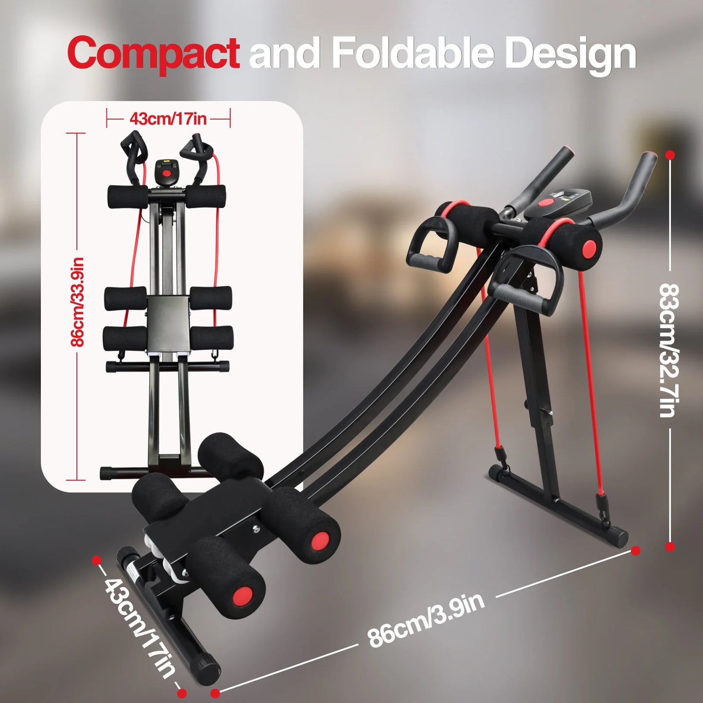 Carton Foldable Ab Machine For Home Gym LCD Display